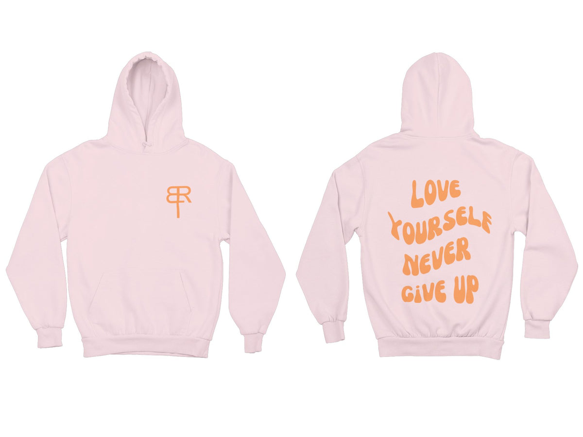 NEVER GIVE UP heavyweight pullover hoodie - Brought To Reality