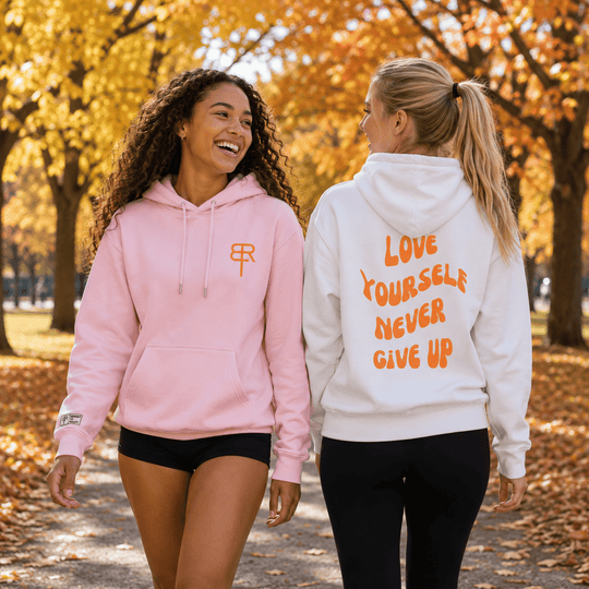 NEVER GIVE UP midweight pullover hoodie