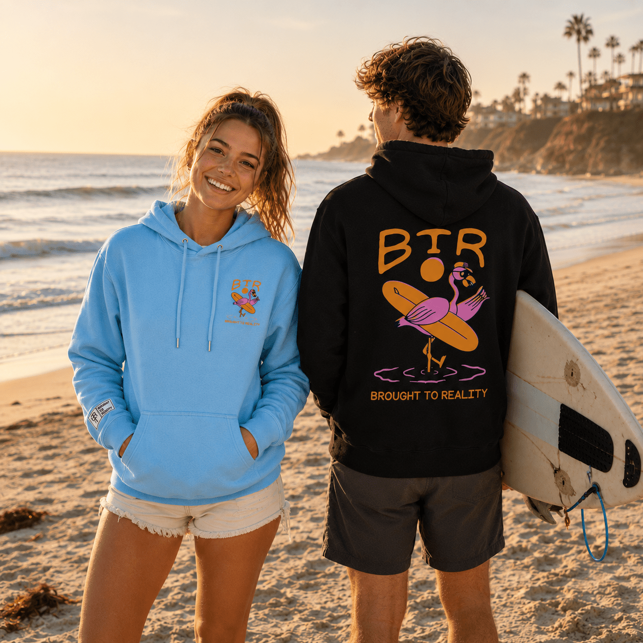 Shaka Flamingo midweight pullover hoodie - Brought To Reality