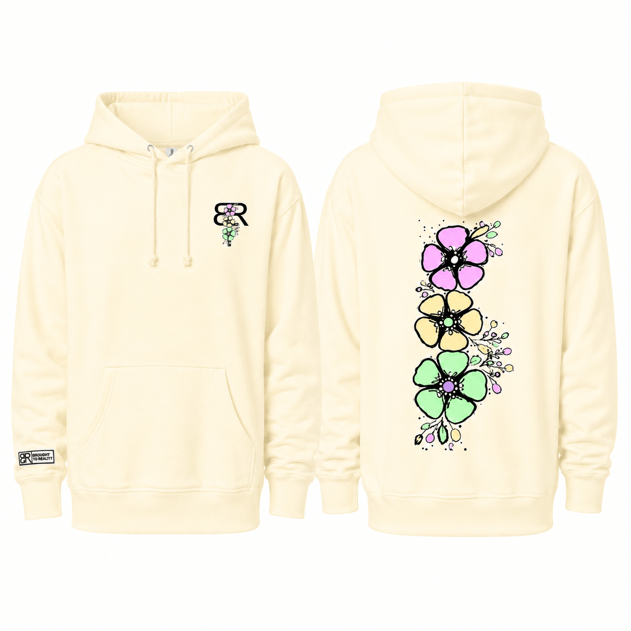 Tropical Flower midweight pullover hoodie - Brought To Reality