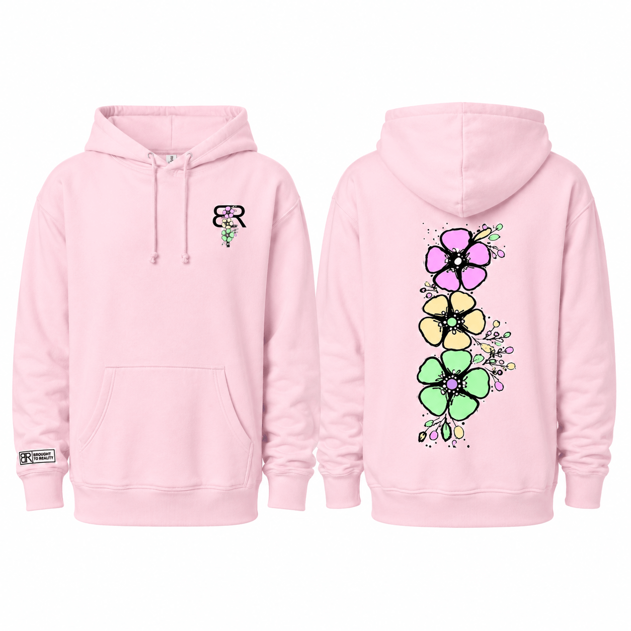 Tropical Flower midweight pullover hoodie - Brought To Reality