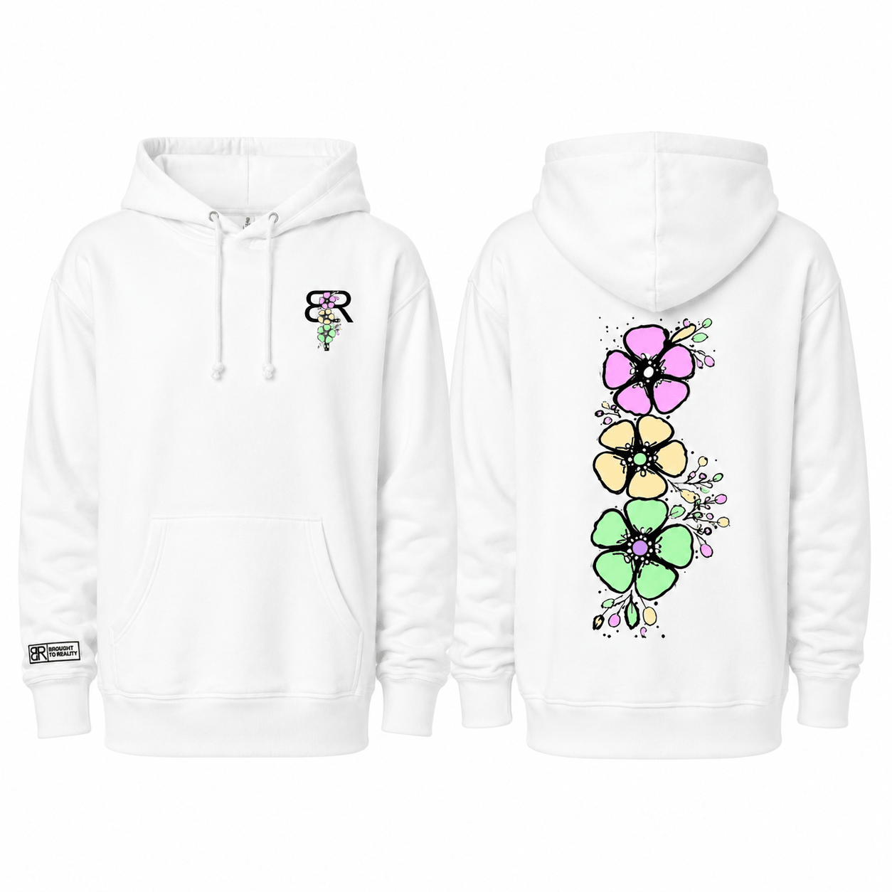 Tropical Flower midweight pullover hoodie - Brought To Reality