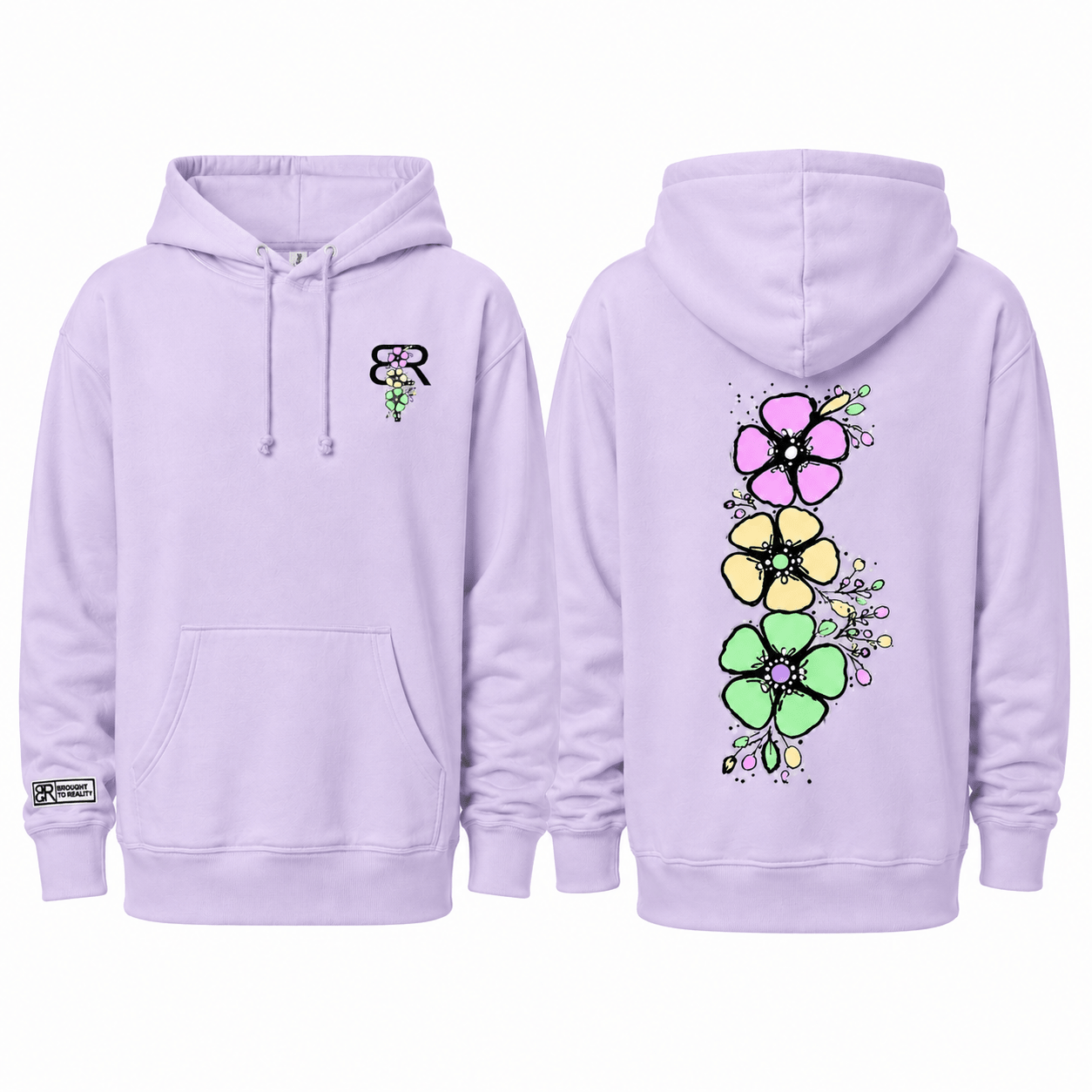 Tropical Flower midweight pullover hoodie - Brought To Reality